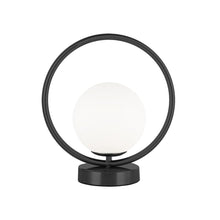 Load image into Gallery viewer, 1LT Halogen Table Lamp Matte Black, WH Opal Glas