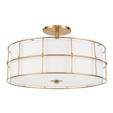Load image into Gallery viewer, 3LT Semi-Flush Mount, AGB,WH shade