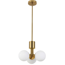 Load image into Gallery viewer, 3LT Halogen Pendant, AGB, WH Opal Glass