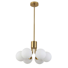 Load image into Gallery viewer, 6LT Halogen Pendant, AGB, WH Opal Glass