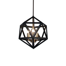 Load image into Gallery viewer, 3LT Incandescent Chandelier, BLK/AB