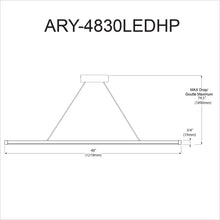 Load image into Gallery viewer, 30W Horiz Pendant MB, WH Acrylic Diffuser