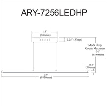 Load image into Gallery viewer, 56W Horiz Pendant MW, WH Acrylic Diffuser
