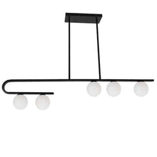 Load image into Gallery viewer, 5LT Horiz Pendant, MB, WH Glass