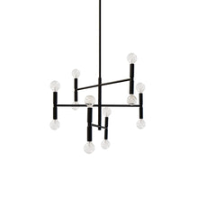 Load image into Gallery viewer, 12LT Incandescent Chandelier, Matte Black