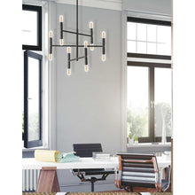 Load image into Gallery viewer, 12LT Incandescent Chandelier, Matte Black