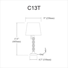 Load image into Gallery viewer, 1LT Table Lamp Cut Crystal Ball,Wht Shd
