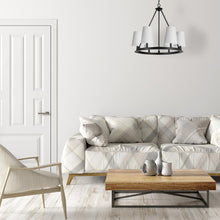 Load image into Gallery viewer, 6LT Incandescent Chandelier, MB, WH Shades
