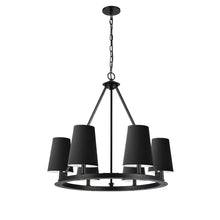Load image into Gallery viewer, 6LT Incandescent Chandelier, MB, BK Shades