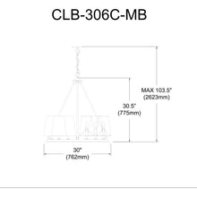 Load image into Gallery viewer, 8LT Incandescent Chandelier, MB