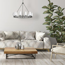 Load image into Gallery viewer, 12LT Incandescent Chandelier, MB, WH Shades
