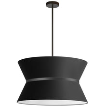 Load image into Gallery viewer, 4LT Incandescent Chandelier, MB, BK Shade