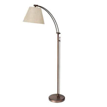 Load image into Gallery viewer, 1LT Incan Adjustable Floor Lamp, OBB, Flax Shade