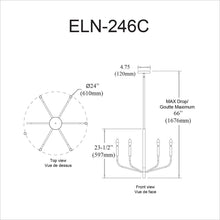 Load image into Gallery viewer, 6LT Chandelier, AGB Finish