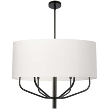Load image into Gallery viewer, 6LT Incandescent Pendant, MB, WH Fabric Shade