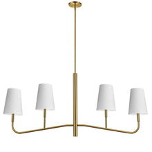 Load image into Gallery viewer, 4LT Incan Horizontal Chandelier, AGB, WH Shades