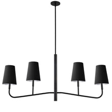 Load image into Gallery viewer, 4LT Incan Horizontal Chandelier, MB, BK Shades