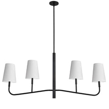 Load image into Gallery viewer, 4LT Incan Horizontal Chandelier MB, WH Shades