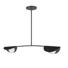 Load image into Gallery viewer, 2 LT Halogen Horiz Pendant, MB, WH Glass