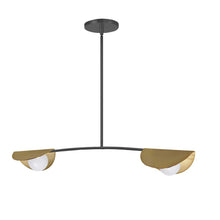 Load image into Gallery viewer, 2 LT Halogen Horiz Pendant, MB / AGB, WH Glass