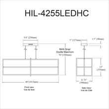 Load image into Gallery viewer, 55W Horiz Chandelier MB, WH Acrylic Diffuser