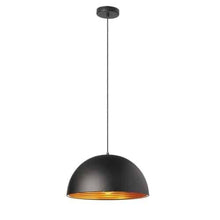 Load image into Gallery viewer, 1LT Pendant, Matte Black Exterior, Gold Interior