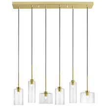 Load image into Gallery viewer, 6LT Halogen Horizontal Pendant, AGB, Clear Glass