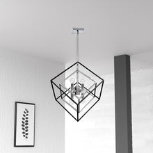 Load image into Gallery viewer, 6LT Pendant, Polished Chrome & Matte Black Finish