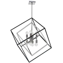 Load image into Gallery viewer, 8LT Pendant, Polished Chrome & Matte Black Finish
