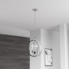 Load image into Gallery viewer, 3LT Chandelier, Polished Chrome,Jeweled Accents