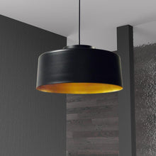 Load image into Gallery viewer, 1LT Incandescent Metal Pendant,Black & Gold Finish