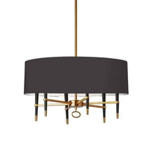 Load image into Gallery viewer, 6LT Incandescent Chandelier, VB, Blk Shade
