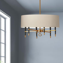 Load image into Gallery viewer, 6LT Incandescent Chandelier, VB, Cream Shade