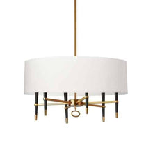 Load image into Gallery viewer, 6LT Incandescent Chandelier, VB, Wht Shade