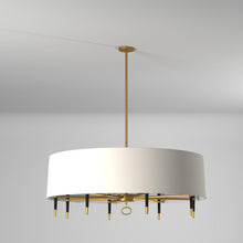 Load image into Gallery viewer, 8LT Incandescent Chandelier, VB, Cream Shade