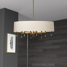 Load image into Gallery viewer, 8LT Incandescent Chandelier, VB, Cream Shade