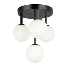 Load image into Gallery viewer, 4LT Flush Mount, MB, WH Opal Glass
