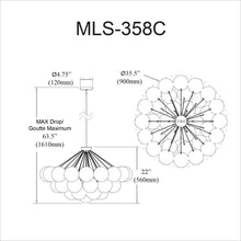Load image into Gallery viewer, 8LT Chandelier, AGB, FR Glass
