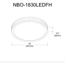 Load image into Gallery viewer, 30W Flushmount, MB, WH Acrylic Diffuser