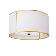 Load image into Gallery viewer, 3LT Notched Drum Flush Mount GLD, WH Shade & Diff
