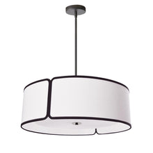 Load image into Gallery viewer, 4LT Notched Drum Pendant BK, WH Shade & Diffuser