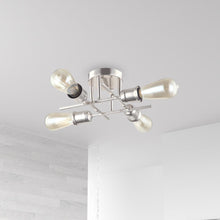 Load image into Gallery viewer, 4LT Semi-Flush Mount, Burnished Chrome Finish