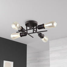 Load image into Gallery viewer, 4LT Semi-Flush Mount, Espresso Finish