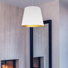 Load image into Gallery viewer, 1LT Oversized Drum Pendant,Medium - Wht/Gld