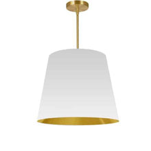 Load image into Gallery viewer, 1LT Oversized Drum Pendant Medium, WH/GLD Shade