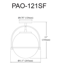 Load image into Gallery viewer, 1LT Incandescent Semi-Flush, MB, WH Opal Glass