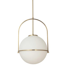 Load image into Gallery viewer, 1LT Incandescent Pendant, AGB with WH Opal Glass