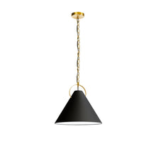 Load image into Gallery viewer, 1LT Incand Pendant, AGB, BK Shade