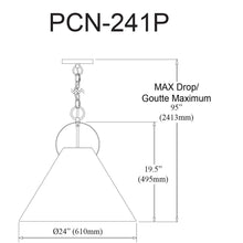 Load image into Gallery viewer, 1LT Incand Pendant, AGB, WH Shade