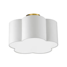 Load image into Gallery viewer, 3LT Incandescent Flush Mount, AGB, White Shade